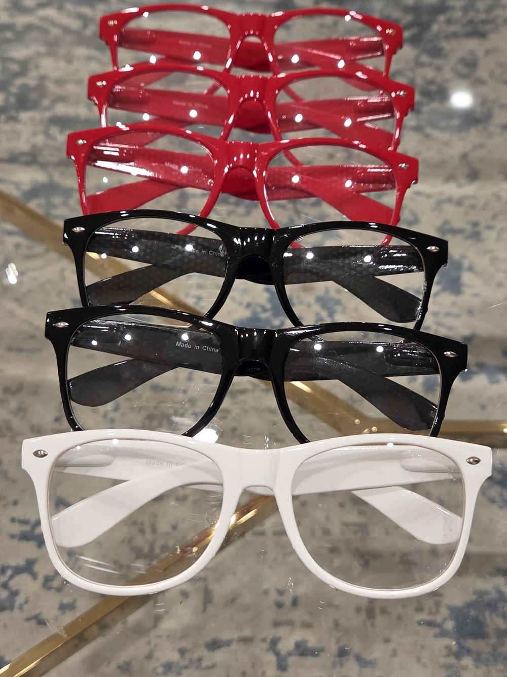 Six Brand New Stylish Classic Retro Style Clear Lense Glasses